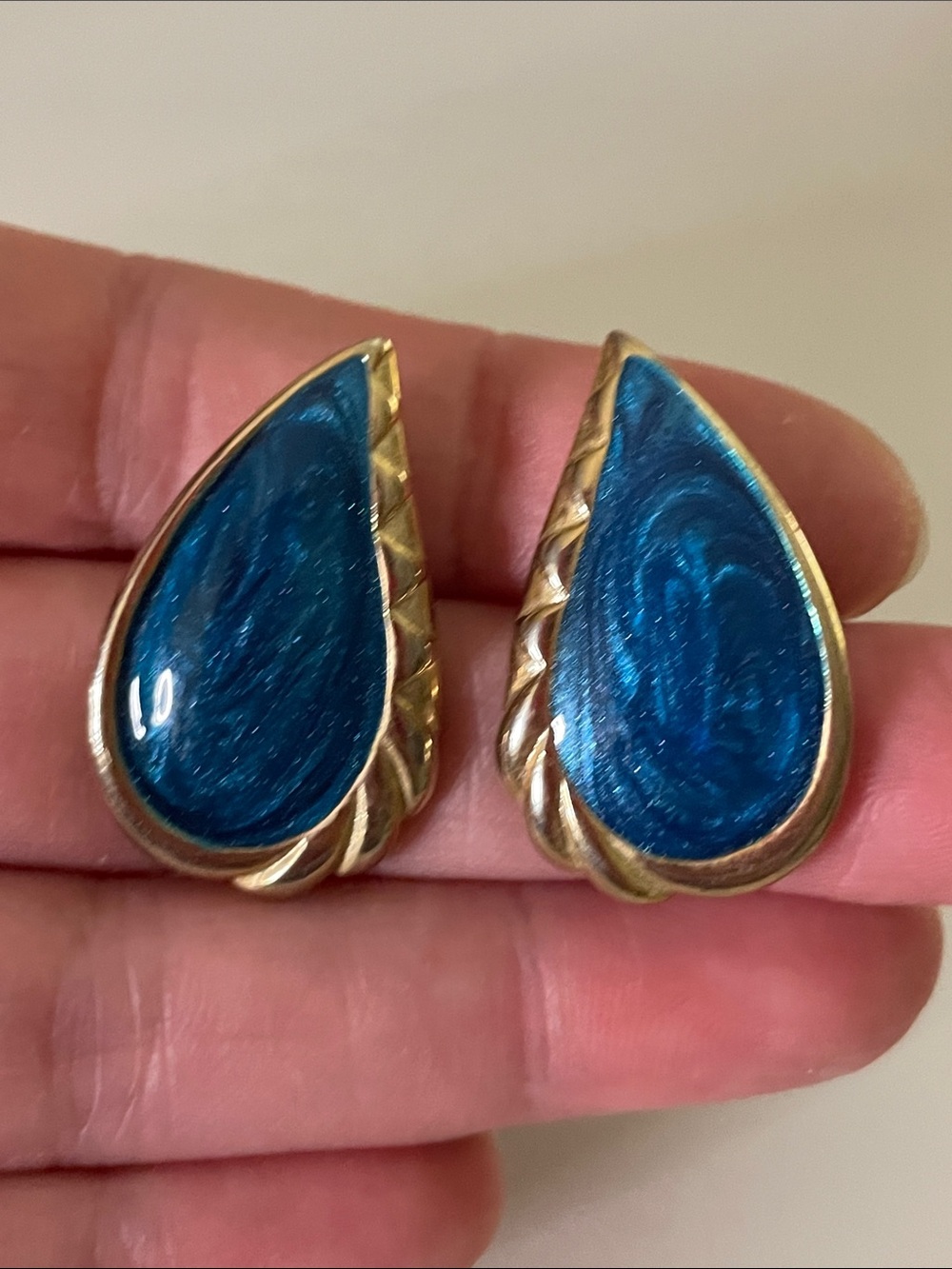 Enamel Teardrop Earrings